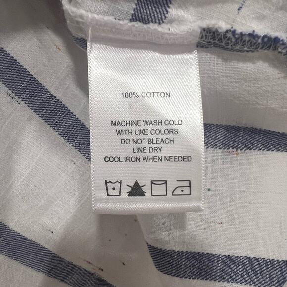 Foxcroft Women's Button Down Cotton Shirt White and Blue Stripes Size 8 - Picture 4 of 10